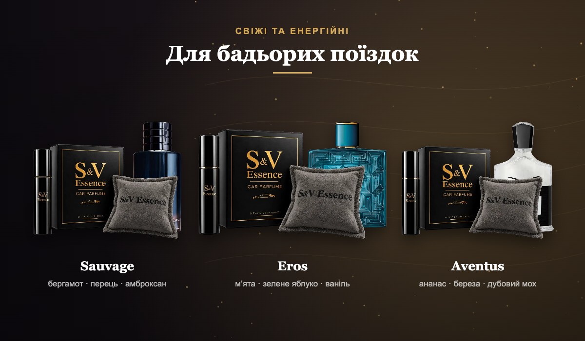 Свіжі автопарфуми InParfume: Sauvage, Eros, Aventus